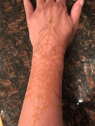 Henna Stain Appearance After Scraping Off Applied by Snappy Face Painting