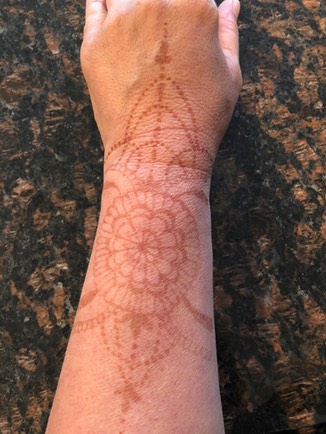 Henna Stain Appearance After 3 Days Applied by Snappy Face Painting