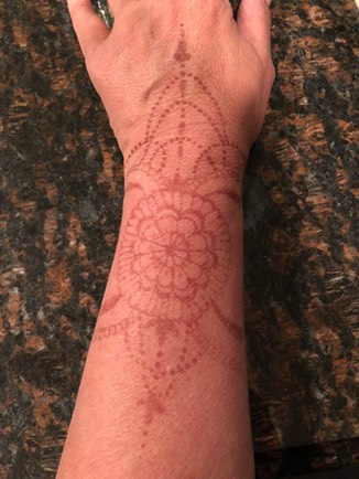 Henna Stain Appearance After 1 Week Applied by Snappy Face Painting